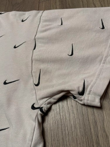Nike All Over Swoosh Logo Tee M White