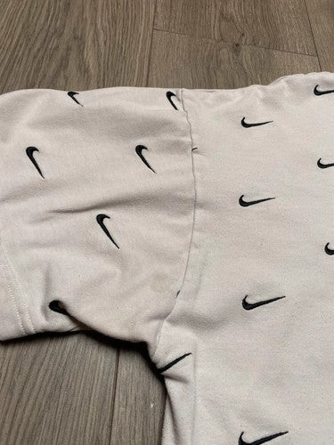 Nike All Over Swoosh Logo Tee M White