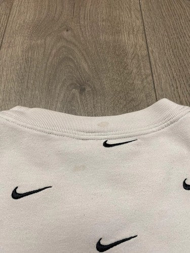 Nike All Over Swoosh Logo Tee M White