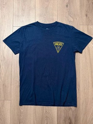 Stranger Things Hawkins Police Dept Graphic T-Shirt Mens Medium Navy N