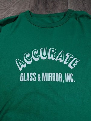 Vintage Green Accurate Glass & Mirror Graphic Tee L