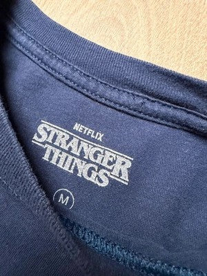 Stranger Things Hawkins Police Dept Graphic T-Shirt Mens Medium Navy N