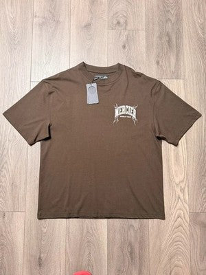 Mercier World Tour Heavy Graphic T-Shirt Brown XL Streetwear Oversized