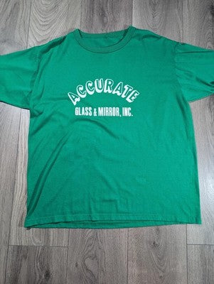 Vintage Green Accurate Glass & Mirror Graphic Tee L