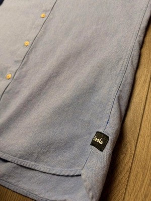 Barney Cools Flamingo Embroidered Short Sleeve Shirt Mens Small Blue C