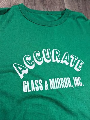 Vintage Green Accurate Glass & Mirror Graphic Tee L