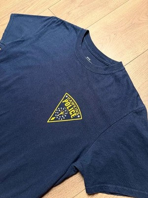 Stranger Things Hawkins Police Dept Graphic T-Shirt Mens Medium Navy N