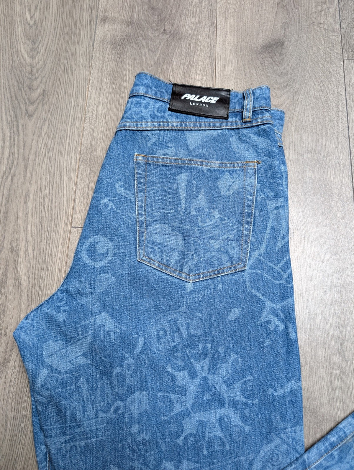 Palace Sticker Pack Denim Jeans W32 Skate Streetwear Blue Mens Genuine