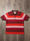 brown/orange striped fat face polo