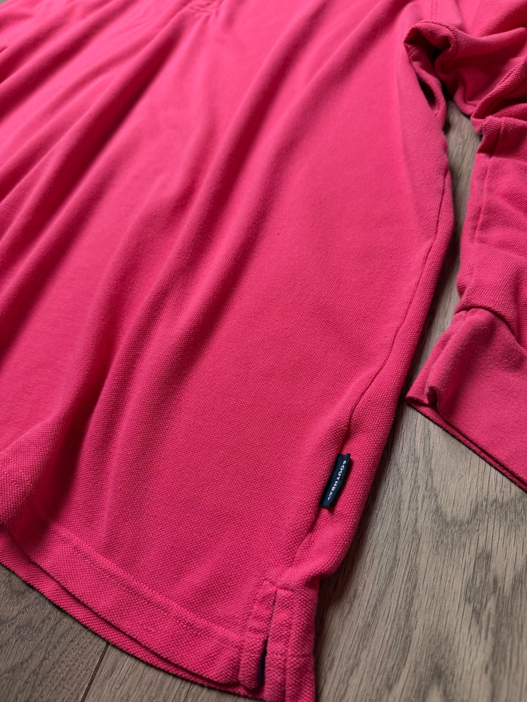 pink south bay embroidered long sleeve polo