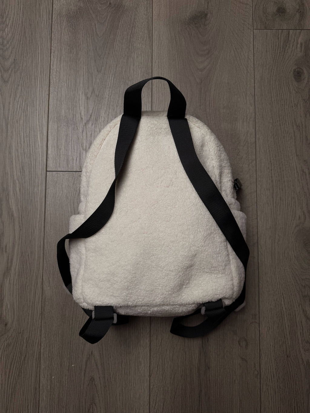 White Claire's Fluffy Embroidered Mini Backpack