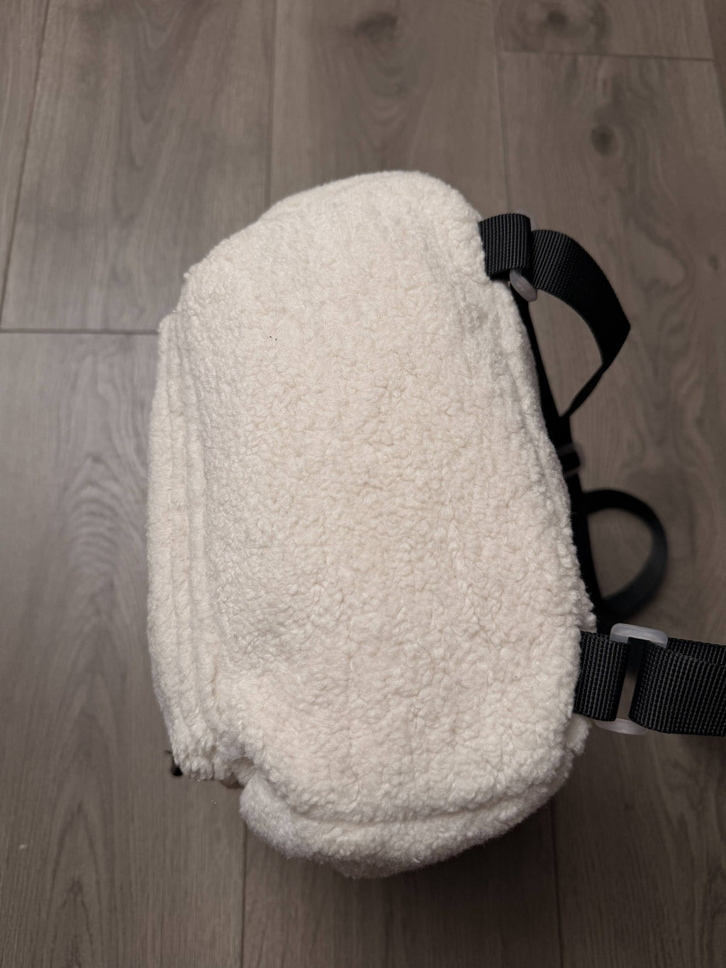 White Claire's Fluffy Embroidered Mini Backpack